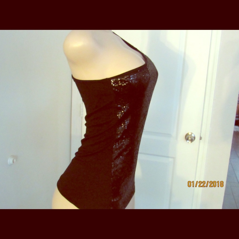 Bebe Black Sequin top